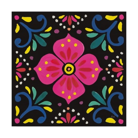 Laura Marshall 'Floral Fiesta Tile Ix' Canvas Art,18x18